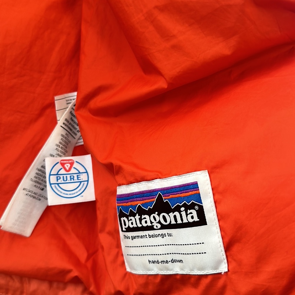 Patagonia Orange Coat size XL 14 Kids - Picture 5 of 6